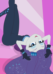 Size: 2550x3508 | Tagged: safe, artist:cybersquirrel, rarity, equestria girls, the other side, beautiful, bedroom eyes, breasts, cleavage, clothes, explicit source, eyeshadow, fabulous, female, gloves, legs, lidded eyes, looking at you, makeup, raritits, redraw, smiling, solo