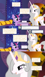 Size: 1280x2168 | Tagged: safe, artist:hakunohamikage, princess celestia, twilight sparkle, twilight sparkle (alicorn), alicorn, pony, ask, ask-princesssparkle, gray mane, solo, tumblr