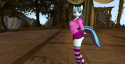 Size: 1920x986 | Tagged: safe, artist:bangayo, sonata dusk, anthro, screenshots, second life, solo, the dazzlings, video in description