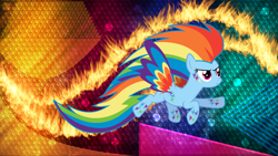 Size: 7680x4320 | Tagged: safe, artist:djdavid98 edits, artist:laszlvfx, derpibooru import, edit, rainbow dash, pegasus, pony, absurd file size, absurd resolution, rainbow power, solo, wallpaper, wallpaper edit