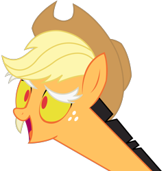 Size: 3600x3675 | Tagged: safe, artist:sketchmcreations, applejack, discord, earth pony, pony, what about discord?, applecord (fusion), cowboy hat, hat, open mouth, simple background, solo, stetson, transparent background, vector