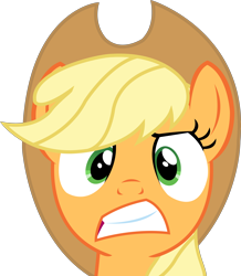 Size: 3760x4320 | Tagged: safe, artist:sketchmcreations, applejack, earth pony, pony, what about discord?, absurd resolution, cowboy hat, gritted teeth, hat, simple background, solo, stetson, transparent background, vector