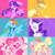 Size: 1200x1200 | Tagged: safe, artist:jisuppe, artist:rigis-ut, derpibooru import, applejack, fluttershy, pinkie pie, rainbow dash, rarity, twilight sparkle, twilight sparkle (alicorn), alicorn, earth pony, pegasus, pony, unicorn, cheek fluff, chest fluff, cute, ear fluff, eye clipping through hair, eyes closed, female, lasso, mane six, mare, open mouth, profile, rope