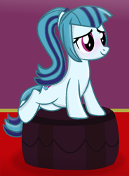 Size: 652x885 | Tagged: safe, artist:grapefruitface1, artist:twittershy, sonata dusk, pony, base used, beanbag chair, blushing