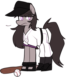 Size: 913x1060 | Tagged: safe, artist:ghost, octavia melody, earth pony, pony, baseball, clothes, jobtavia, octavia is not amused, solo, unamused