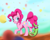 Size: 900x720 | Tagged: safe, artist:trabbii, gummy, pinkie pie, earth pony, pony, balloon, solo