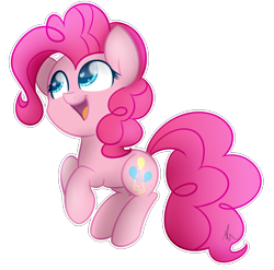 Size: 1092x1080 | Tagged: safe, artist:vanillashineart, pinkie pie, earth pony, pony, female, mare, pink coat, pink mane, solo, wingding eyes