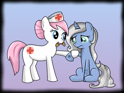 Size: 1600x1200 | Tagged: safe, nurse redheart, oc, bandaid, crying, injured