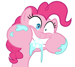 Size: 5333x4800 | Tagged: safe, artist:chebut, pinkie pie, earth pony, pony, every little thing she does, absurd resolution, faic, female, food, frosting, mare, simple background, solo, transparent background, vector