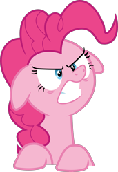 Size: 3726x5459 | Tagged: safe, artist:kevinerino, pinkie pie, earth pony, pony, every little thing she does, .svg available, absurd resolution, angry, floppy ears, simple background, solo, transparent background, vector