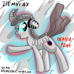 Size: 1100x1100 | Tagged: safe, artist:ziemniax, derpibooru import, 30 minute art challenge, heater, ponified