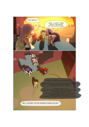 Size: 3541x5016 | Tagged: safe, artist:gashiboka, doctor whooves, fluttershy, rarity, roseluck, oc, oc:firestorm, earth pony, pegasus, pony, unicorn, comic:recall the time of no return, comic, plot