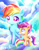 Size: 2020x2584 | Tagged: safe, artist:bronyazaych, derpibooru import, rainbow dash, scootaloo, pegasus, pony, cloud, female, scootalove, siblings, sisters, sitting