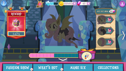 Size: 1280x720 | Tagged: safe, fluttershy, bat pony, pony, clothes, costume, crack is cheaper, dress, female, flutterbat, flutterbat costume, game screencap, gameloft, mare, nightmare night, vip