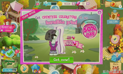 Size: 800x480 | Tagged: safe, coloratura, fluttershy, pegasus, pony, crack is cheaper, gameloft, sweet apple acres, vip