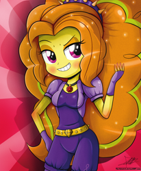 Size: 1784x2162 | Tagged: safe, artist:the-butch-x, adagio dazzle, equestria girls, rainbow rocks, female, gem, siren gem, solo, sunburst background