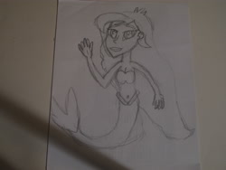 Size: 3648x2736 | Tagged: safe, artist:sb1991, derpibooru exclusive, princess celestia, principal celestia, mermaid, equestria girls, drawing, mermaidized, pencil drawing, photo, species swap, traditional art