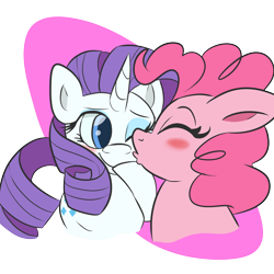 Size: 2000x2000 | Tagged: safe, artist:dreamcastlesbian, pinkie pie, rarity, earth pony, pony, unicorn, female, kissing, lesbian, mare, raripie, shipping