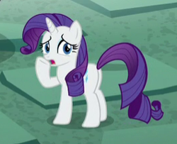 Size: 265x215 | Tagged: safe, screencap, rarity, pony, unicorn, school raze, cropped, female, mare, plot, raised hoof, solo