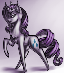 Size: 533x606 | Tagged: safe, artist:countaile, rarity, pony, unicorn, chest fluff, female, raised hoof, solo, standing