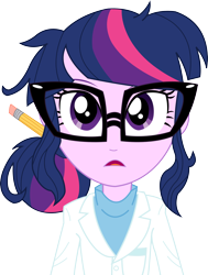 Size: 2630x3478 | Tagged: safe, artist:sketchmcreations, derpibooru import, sci-twi, twilight sparkle, equestria girls, rainbow rocks, adorkable, clothes, cute, dork, high res, inkscape, lab coat, open mouth, pencil, simple background, solo, transparent background, vector