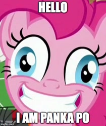 Size: 412x491 | Tagged: safe, edit, edited screencap, screencap, pinkie pie, earth pony, pony, ppov, faic, image macro, meme, ponk, solo