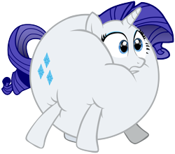 Size: 2376x2095 | Tagged: dead source, safe, artist:ikuntyphoon, rarity, pony, unicorn, female, inflation, mare, rariblimp, simple background, solo, transparent background, vector