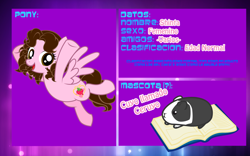 Size: 2560x1600 | Tagged: safe, artist:shinta-girl, oc, oc only, oc:shinta pony, guinea pig, pegasus, pony, ceruyo, spanish