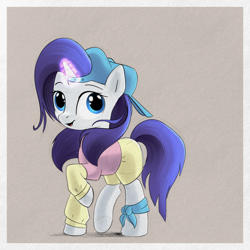 Size: 2000x2000 | Tagged: safe, artist:songbirdserenade, rarity, pony, unicorn, friendship university, alternate hairstyle, disguise, female, glowing horn, high res, looking at you, magic, mare, plainity, solo