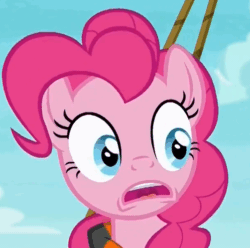 Size: 502x498 | Tagged: safe, screencap, pinkie pie, pony, ppov, reaction image, shock, solo, surprised