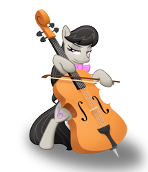 Size: 612x712 | Tagged: safe, artist:imdrunkontea, artist:vladimirmacholzraum, octavia melody, earth pony, pony, .svg available, bipedal, bow (instrument), bowtie, cello, cello bow, cutie mark, female, hooves, mare, musical instrument, simple background, solo, svg, transparent background, vector