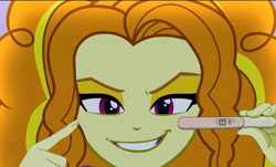 Size: 756x457 | Tagged: safe, adagio dazzle, equestria girls, rainbow rocks, evil grin, grin, meme, pregnancy test, pregnancy test meme, smiling