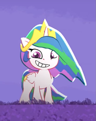 Size: 467x588 | Tagged: safe, artist:alstiff, edit, princess celestia, alicorn, pony, chibi, smiling