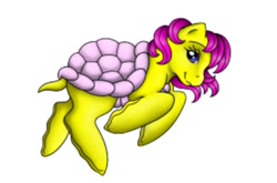 Size: 692x456 | Tagged: safe, derpibooru exclusive, fluttershy, hybrid, pegasus, pony, shellpony, solo, turtle pony