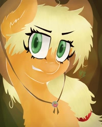 Size: 1000x1250 | Tagged: safe, artist:darkestsunset, applejack, earth pony, pony, female, fluffy, mare, solo