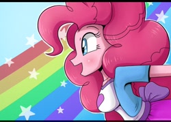 Size: 724x519 | Tagged: safe, artist:the-butch-x, edit, pinkie pie, equestria girls, breasts, cute, diapinkes, female, grimdark source, nightmare retardant, pinkie pies, solo