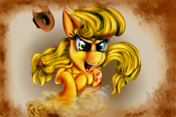 Size: 2250x1500 | Tagged: safe, artist:ferasor, applejack, earth pony, pony, female, mare, running, solo