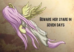 Size: 1500x1055 | Tagged: safe, artist:starbat, fluttershy, pegasus, pony, crossover, female, halloween, mare, samara, solo, spread wings, the ring, wings