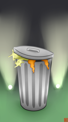 Size: 2000x3584 | Tagged: safe, artist:burstfire, adagio dazzle, equestria girls, rainbow rocks, garbagio, solo, trash can