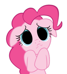 Size: 6250x6875 | Tagged: safe, artist:erisgrim, editor:pontology, pinkie pie, earth pony, pony, absurd resolution, big eyes, empty eyes, floppy ears, no catchlights, sad, simple background, solo, transparent background, vector