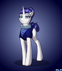 Size: 1566x1800 | Tagged: safe, artist:kirasunnight, rarity, pony, unicorn, alternate timeline, female, mare, night maid rarity, nightmare takeover timeline, ruff (clothing), solo