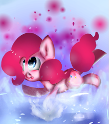 Size: 525x600 | Tagged: safe, artist:panzinochuchu99, pinkie pie, earth pony, pony, female, mare, pink coat, pink mane, simple background, solo