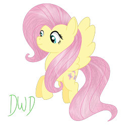 Size: 1600x1600 | Tagged: safe, artist:dragonwhodraws, fluttershy, pegasus, pony, female, mare, pink mane, solo, yellow coat