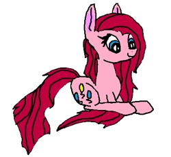 Size: 418x384 | Tagged: safe, artist:mspaintjoe, pinkie pie, earth pony, pony, cute, cuteamena, happy, ms paint, pinkamena diane pie, prone, smiling, solo