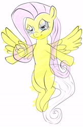 Size: 3599x5530 | Tagged: safe, artist:titankore, fluttershy, pegasus, pony, flying, solo, spread wings