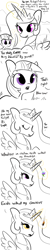 Size: 3000x15000 | Tagged: safe, artist:tjpones, princess celestia, twilight sparkle, alicorn, pony, unicorn, absurd resolution, blood meridian, book, burned, burning, comic, dialogue, eyes closed, female, filly, filly twilight sparkle, fire, flower, frown, glowing eyes, glowing horn, god complex, implied daybreaker, jewelry, judge holden, levitation, looking at something, magic, mare, mood whiplash, ominous, open mouth, partial color, quill, raised hoof, regalia, simple background, smiling, spread wings, telekinesis, that escalated quickly, this will end in fire, this will end in genocide, tyrant celestia, white background, wings, writing, younger