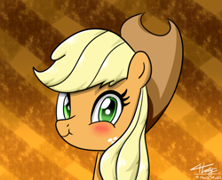 Size: 1600x1300 | Tagged: safe, artist:graytyphoon, applejack, earth pony, pony, blushing, faic, smirk, solo, twiface