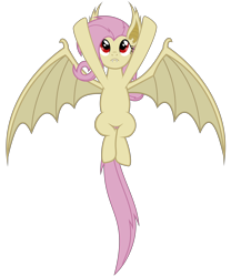 Size: 5000x6000 | Tagged: safe, artist:magister39, fluttershy, bat pony, pony, absurd resolution, flutterbat, flying, race swap, simple background, solo, transparent background, vector