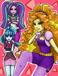 Size: 750x979 | Tagged: safe, artist:argentumzeena, adagio dazzle, aria blaze, sonata dusk, equestria girls, rainbow rocks, the dazzlings