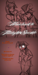 Size: 591x1160 | Tagged: safe, artist:lil miss jay, derpibooru import, twilight sparkle, oc, oc:malice, anthro, unguligrade anthro, ask lil miss rarity, clothes, cute, sailor moon, sailor scout, tarot sparkle, tumblr